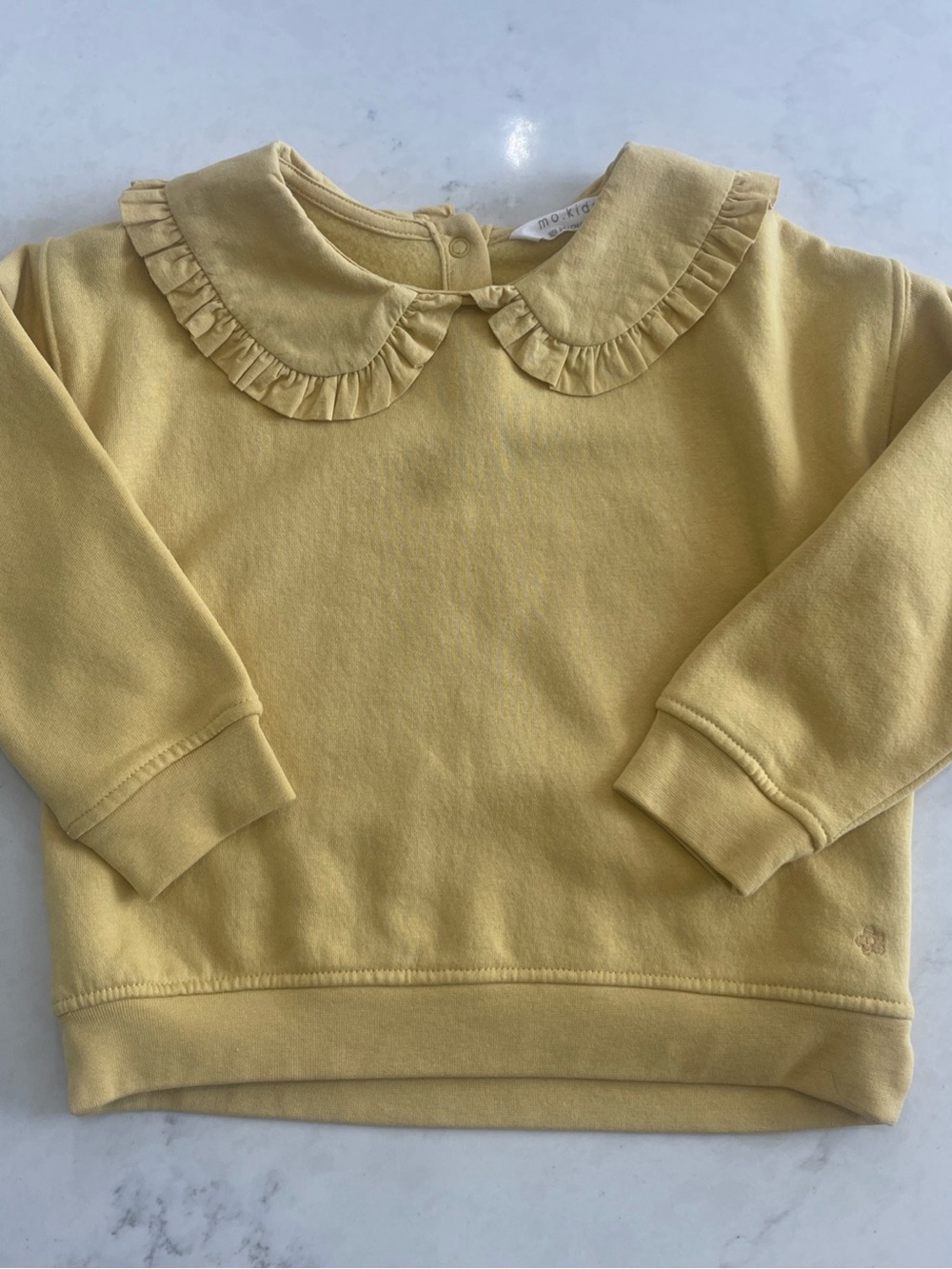 Girls' Yellow Ruffle Collar Sweatshirt